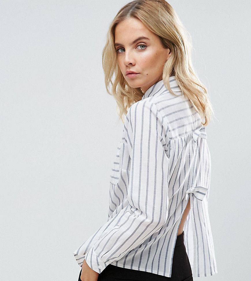 Miss Selfridge Petite Bow Back Shirt - Multi | ASOS US