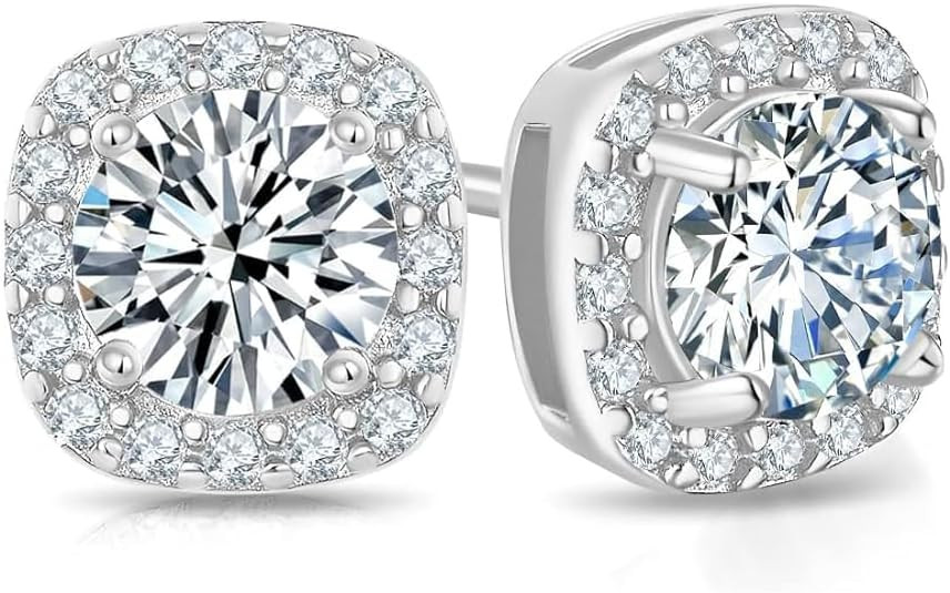 Moissanite Stud Earrings 925 Sterling Silver Lab Created Earrings for Women Men DOJOJOSA Jewelry ... | Amazon (US)