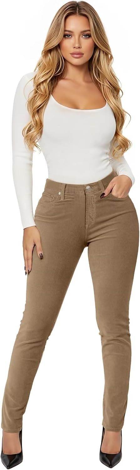 Hybrid & Company Women's Corduroy Skinny Pants | Amazon (US)