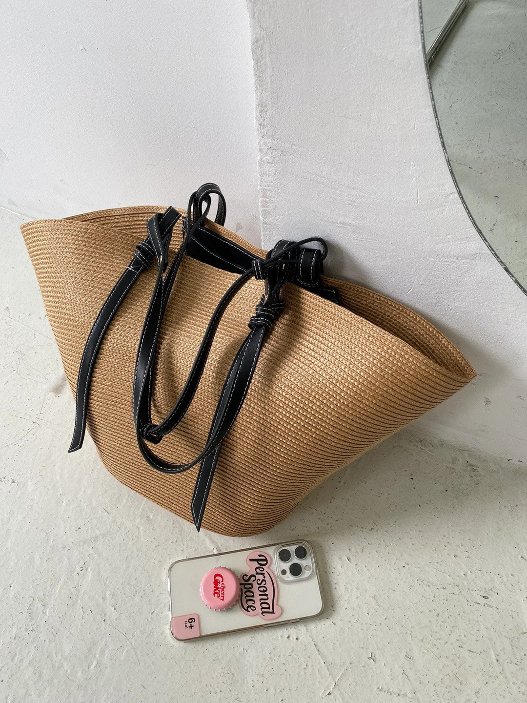 French Straw Basket | Double Handle Handmade Market Basket | Woven Shoulder Bag | Beach Tote | BR... | Etsy (US)