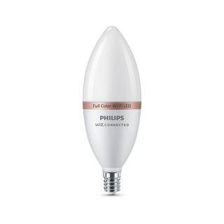 Philips Color and Tunable White B12 LED 40W Equivalent Dimmable Smart Wi-Fi Wiz Connected Wireles... | The Home Depot