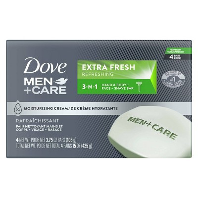 Dove Men+Care Extra Fresh Body and Face Bar Soap - 4pk - 3.75oz each | Target