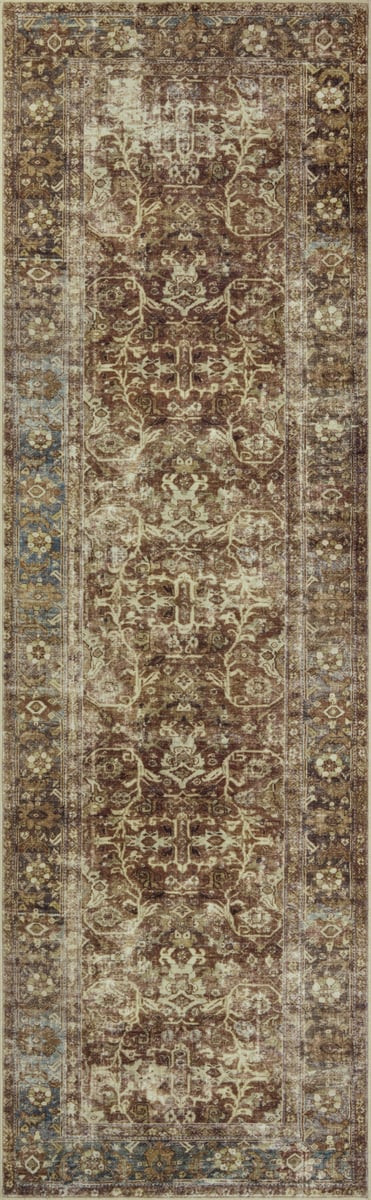Sinclair SIN-01 Rust/Lagoon Machine-Washable Printed Area Rug | Rugs Direct