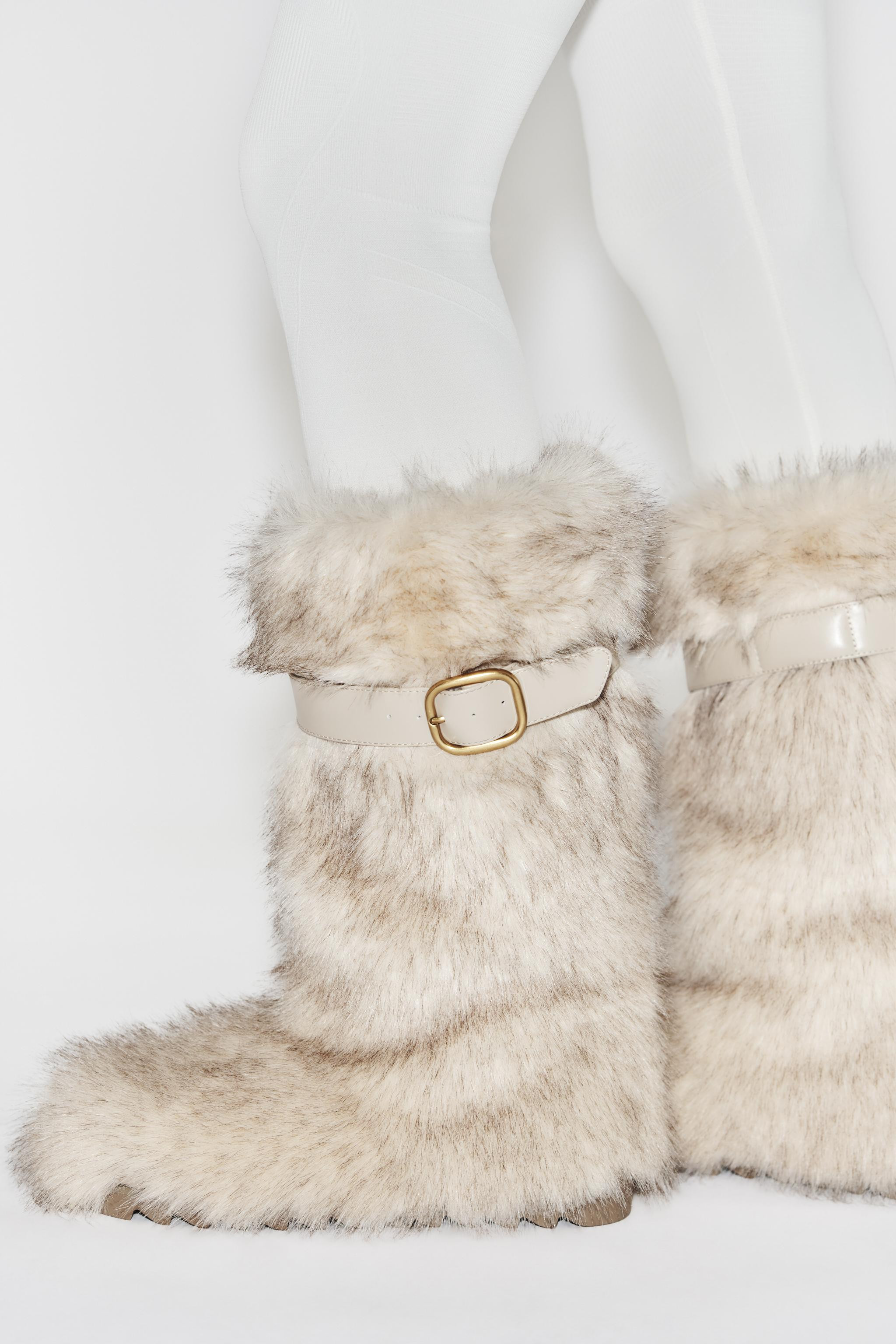 FAUX FUR ANKLE BOOTS WITH STRAP SKI COLLECTION | Zara US