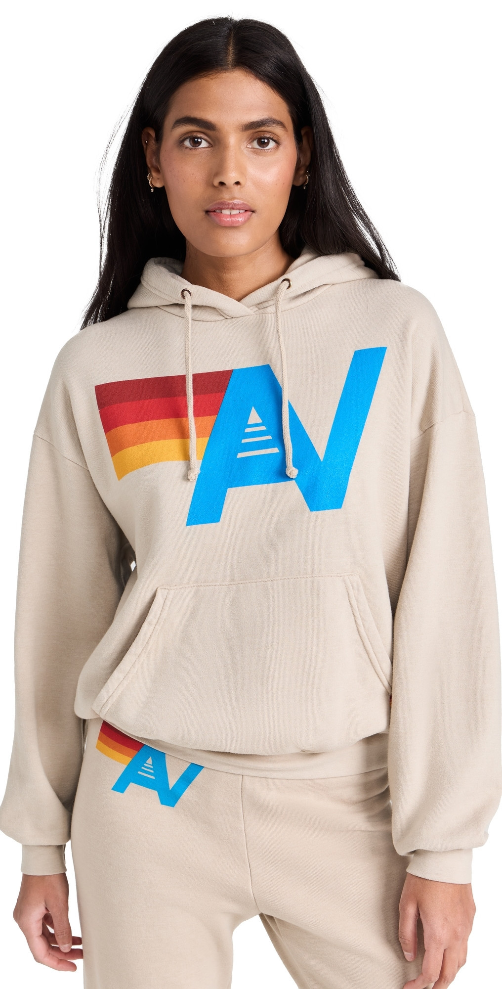 Aviator Nation Relaxed Pullover Hoodie Sand S | Shopbop