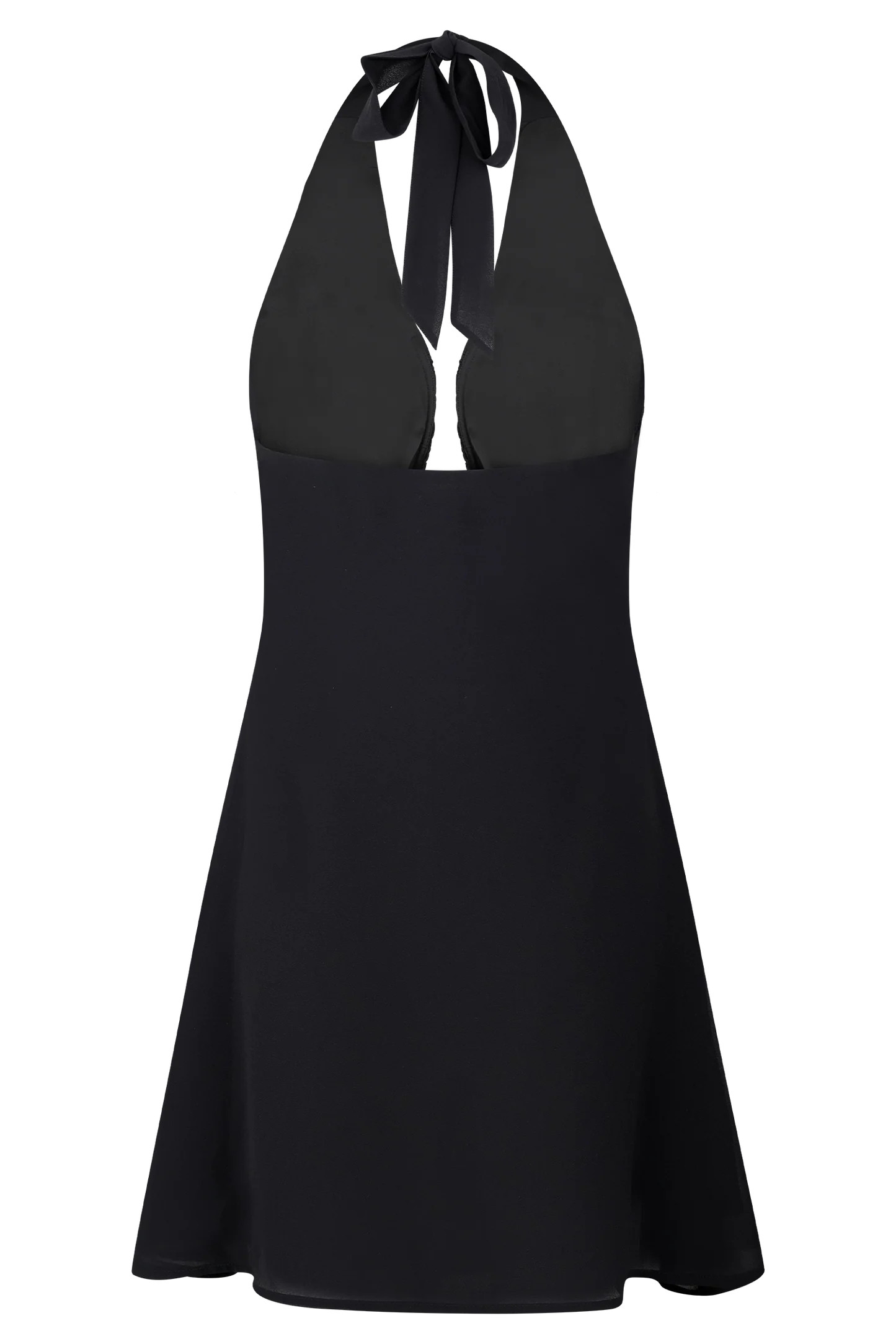 Malakhai Chiffon Halter Mini Dress - Black | MESHKI US