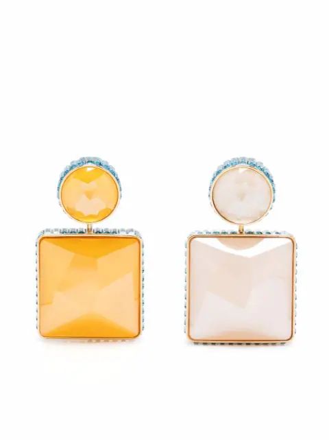 Orbita square cut crystal earrings | Farfetch (UK)