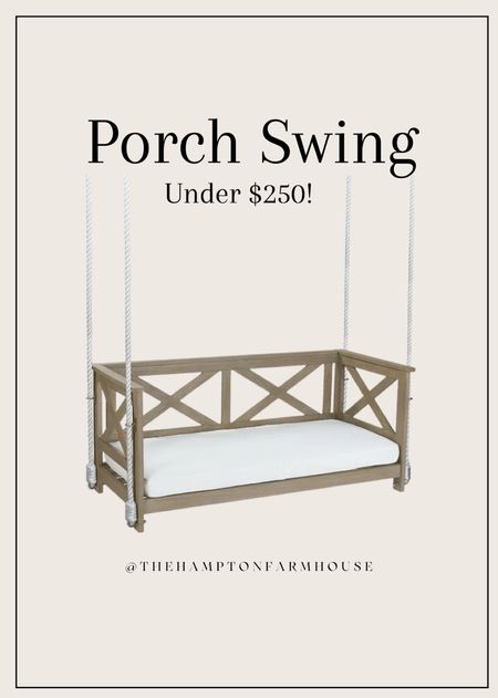 How beautiful?!?! If you’ve been searching for a porch swing but don’t want to spend a fortune. Here you go ✨

Patio, outdoor furniture, porch, home, porch swing, spring home, summer home 

#LTKhome #LTKstyletip #LTKSeasonal