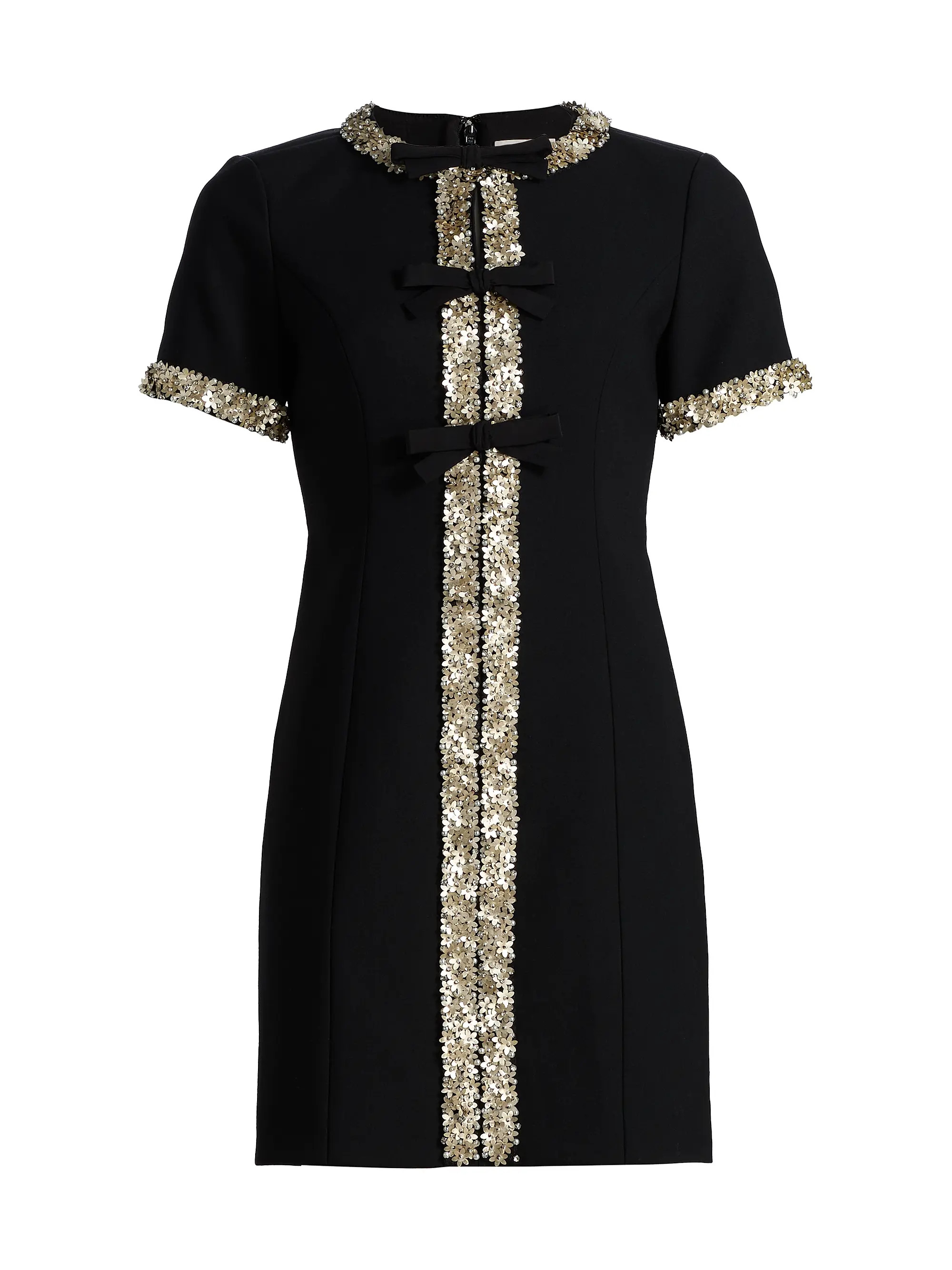 Maelle Floral-Embellished Bow Minidress | Saks Fifth Avenue