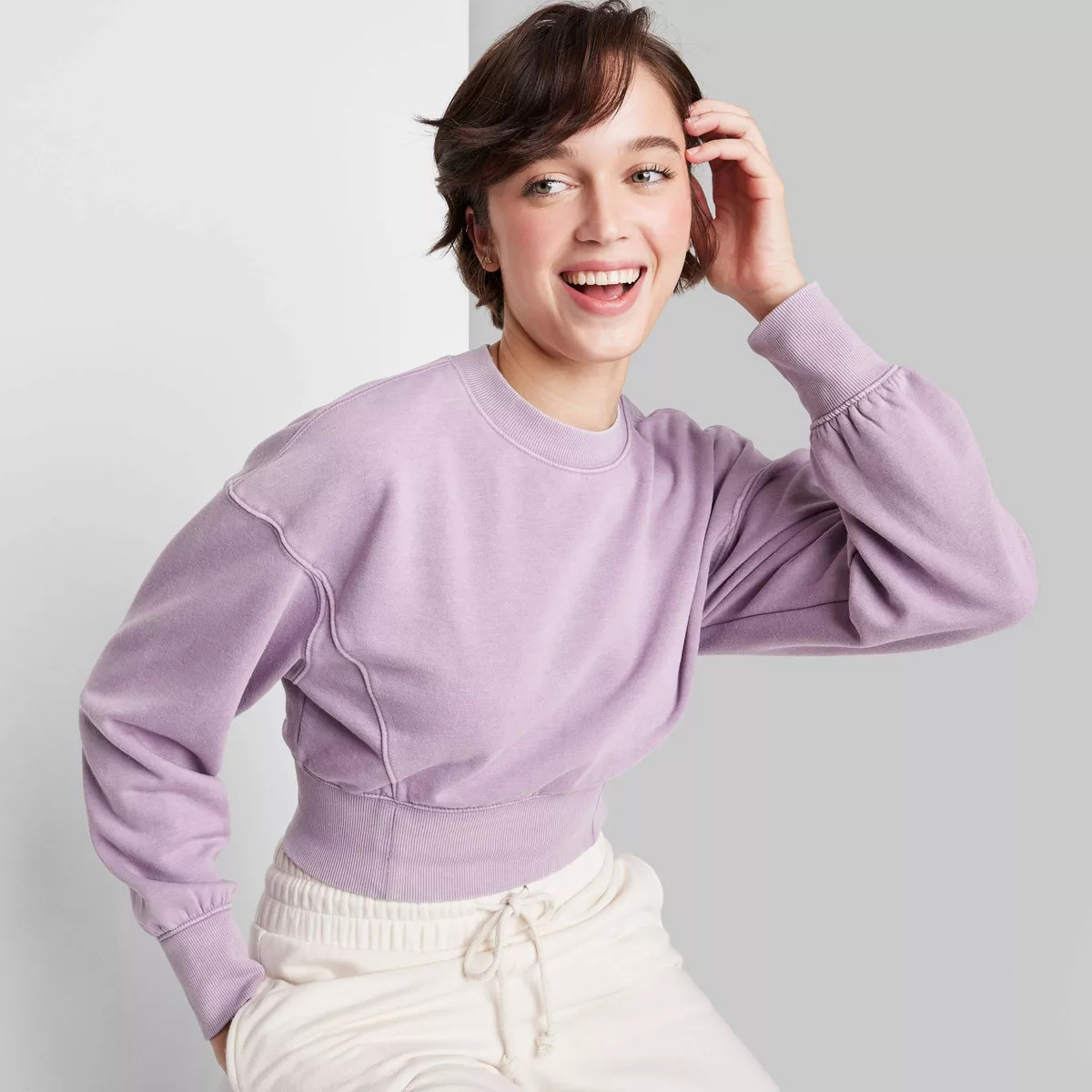 Women's Cropped Crewneck Pullover Sweatshirt - Wild Fable™ | Target