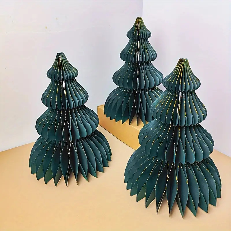 1pc/2pcs, 11.4inch Dark Green Golden Powder Christmas Tree Paper Honeycomb Decoration, Suitable f... | Temu Affiliate Program