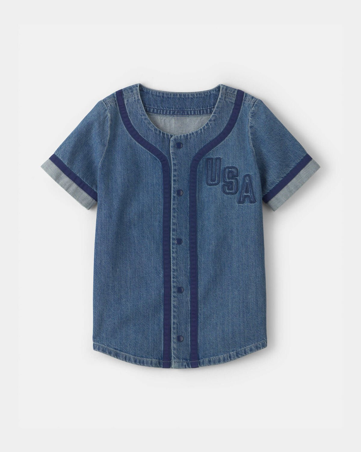 Boys 'USA' Denim Short-Sleeve Button-Down Shirt - Medium Wash | Carter's Inc