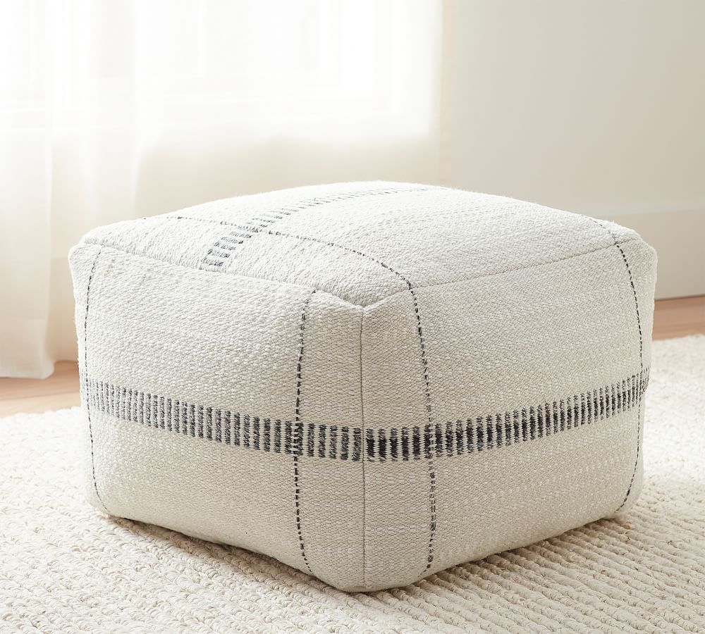 Mal Indoor/Outdoor Textured Pouf | Pottery Barn (US)