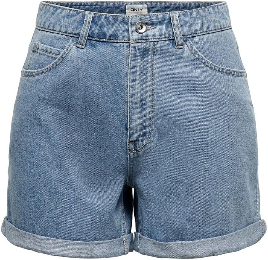 ONLY Women's Onlvega Hw Mom DNM Noos Shorts | Amazon (UK)