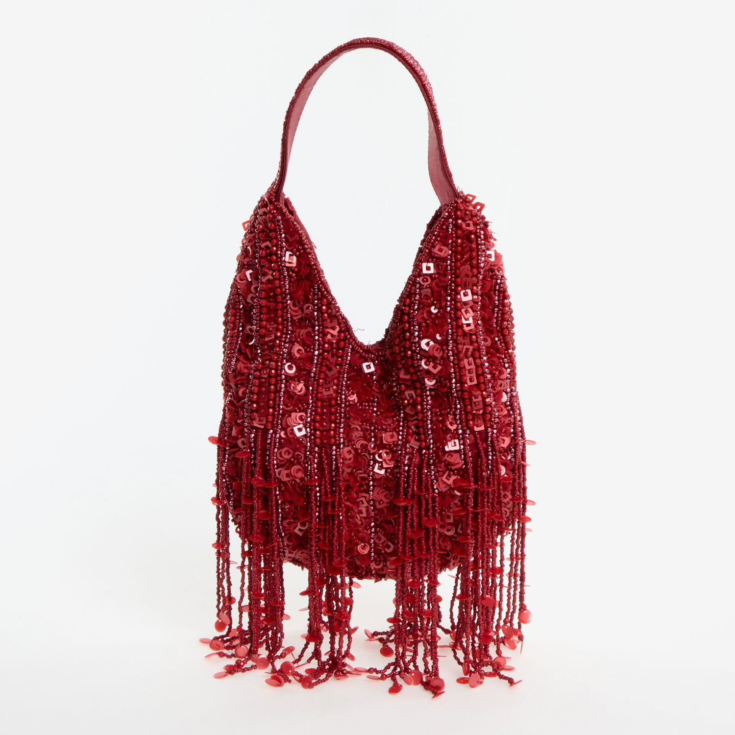 Cherry Beaded Fringe Shoulder Bag | TK Maxx