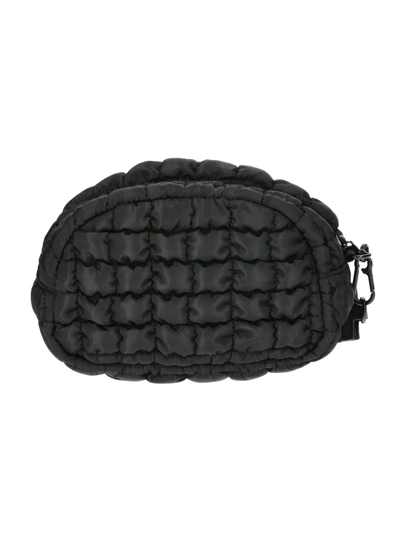 No Boundaries Women's Quilted Pouch Bag Charm, Black, | Walmart (US)