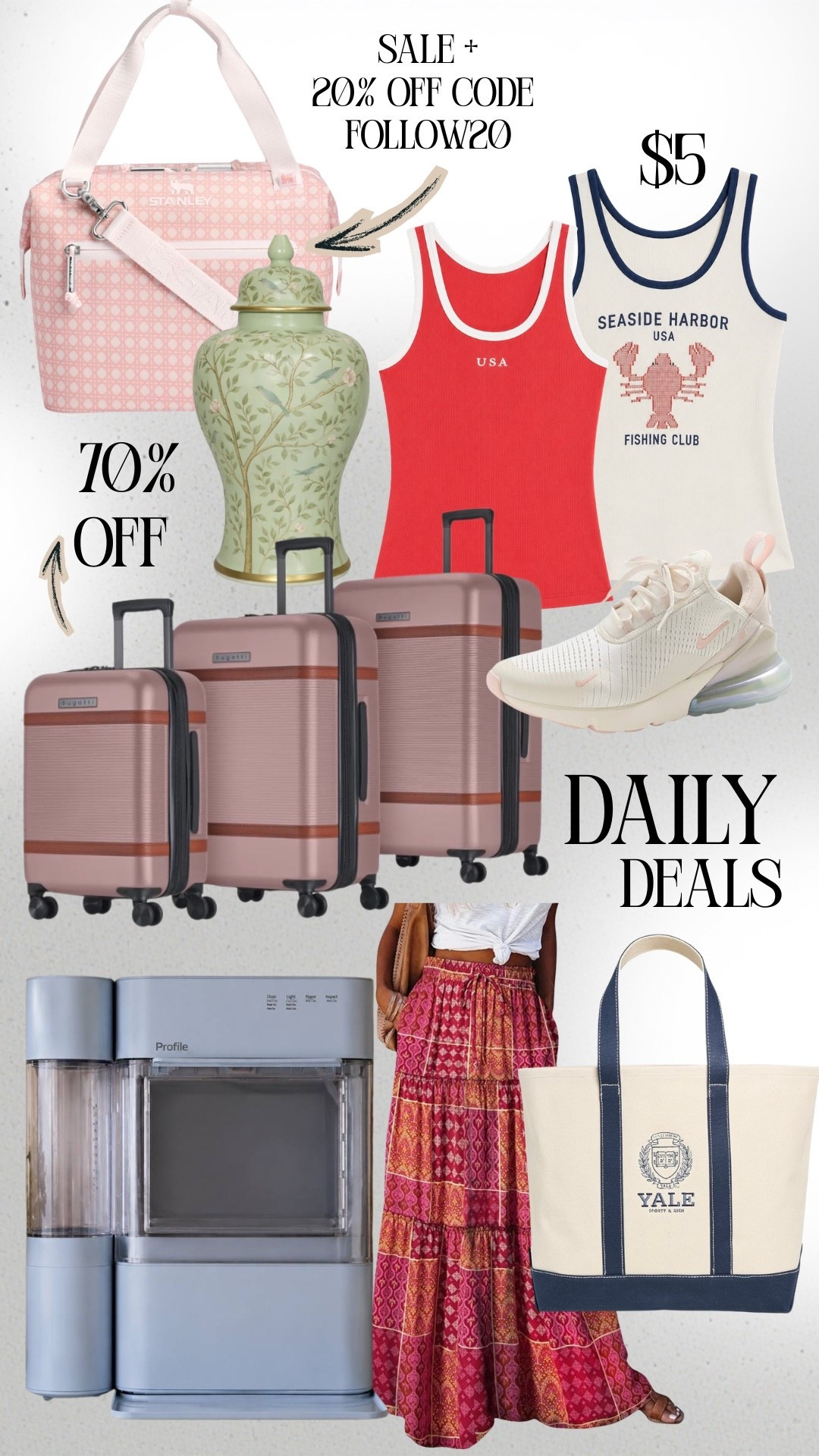 Deeply discounted items you want to buy today. The Stanley cooler is an additional 20% off with the code FOLLOW20. The sneakers are an extra 25% off with the code EXTRA25.

#LTKSaleAlert #LTKHome