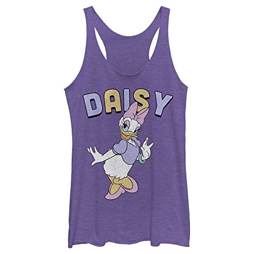 Disney Mickey and Friends Daisy Duck Simple Portrait Juniors Tri Blend Tank, Purple Heather, Small | Amazon (US)