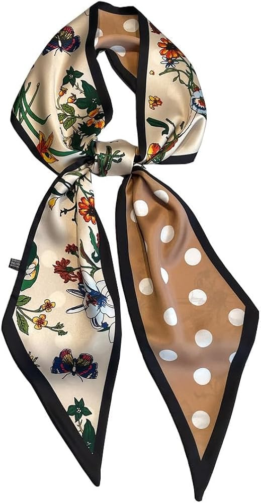 JERLA Mulberry Silk Like Head Scarf Hair band Ribbon Women's Fashion Neck Satin Scarfs for Bag Ha... | Amazon (US)