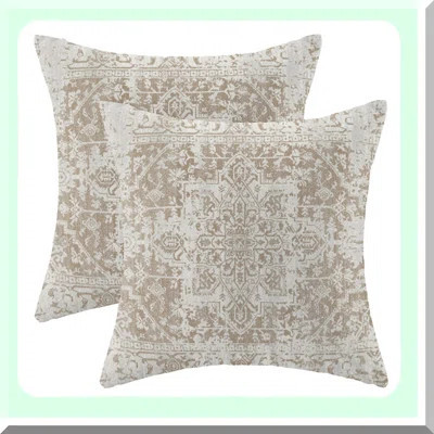 Ethnic Linen Boho Pillow Covers Set - Carpet Pattern Decorative Throw Pillows - Farmhouse Cushion Covers for Sofa Couch Outdoor Decor - Pack of 2 | Wayfair North America