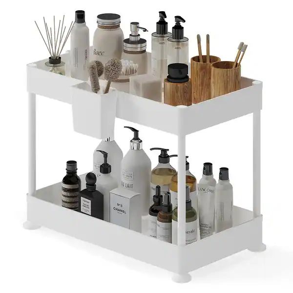StorageBud 2 Tier Non-Slip Grip Kitchen Under Sink Organizer - Bathroom Cabinet Organizer with Ut... | Bed Bath & Beyond