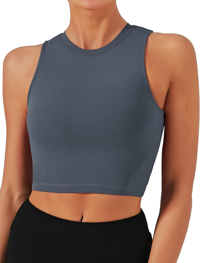 Natural Feelings Sports Bras for Women Removable Padded Yoga Tank Tops Sleeveless Fitness Workout... | Amazon (US)