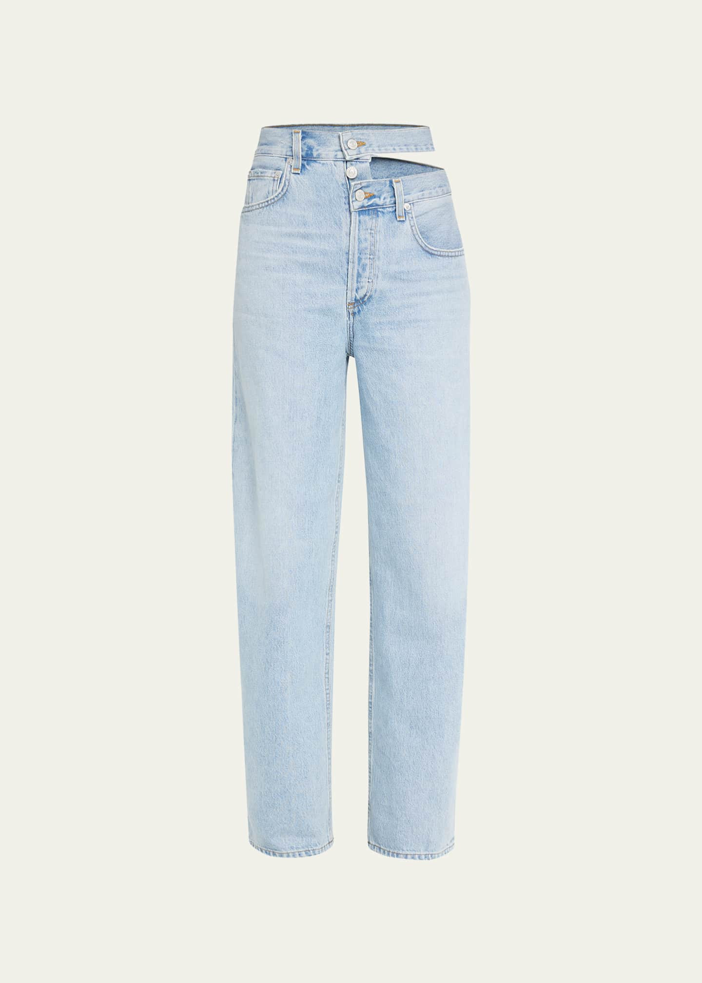 AGOLDE Straight Broken Waistband Jeans | Bergdorf Goodman