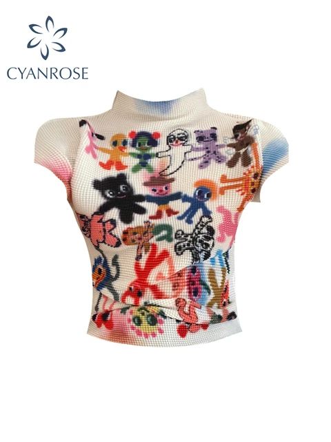 Women's T-shirt Harajuku Korean Y2k Graphic Print Short Sleeve Tee Top Clothes Fashion Vintage St... | AliExpress (US)