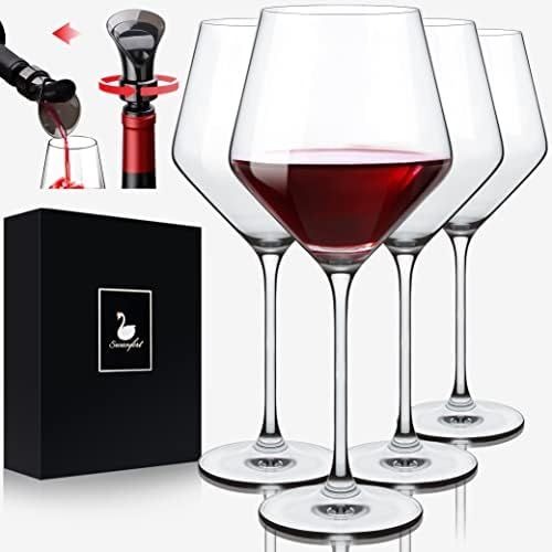 Swanfort Red Wine Glasses Set of 4, Long Stem Crystal Wine Glasses, Burgundy Wine Glasses in Gift... | Amazon (US)