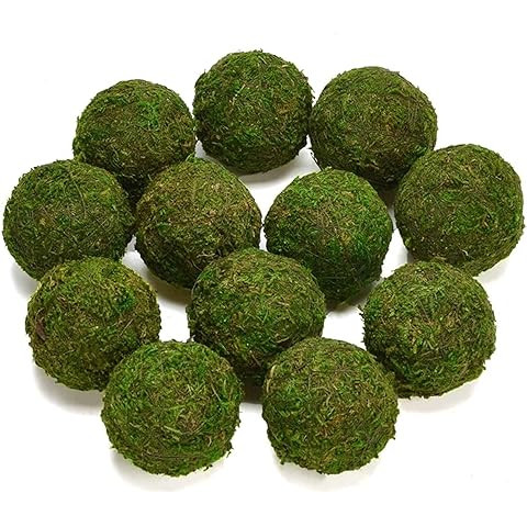 Amazon.com: Biubee 18 Pack Decorative Faux Dried Moss Balls- 6pcs 3.1" Artificial Green Plant Mos... | Amazon (US)