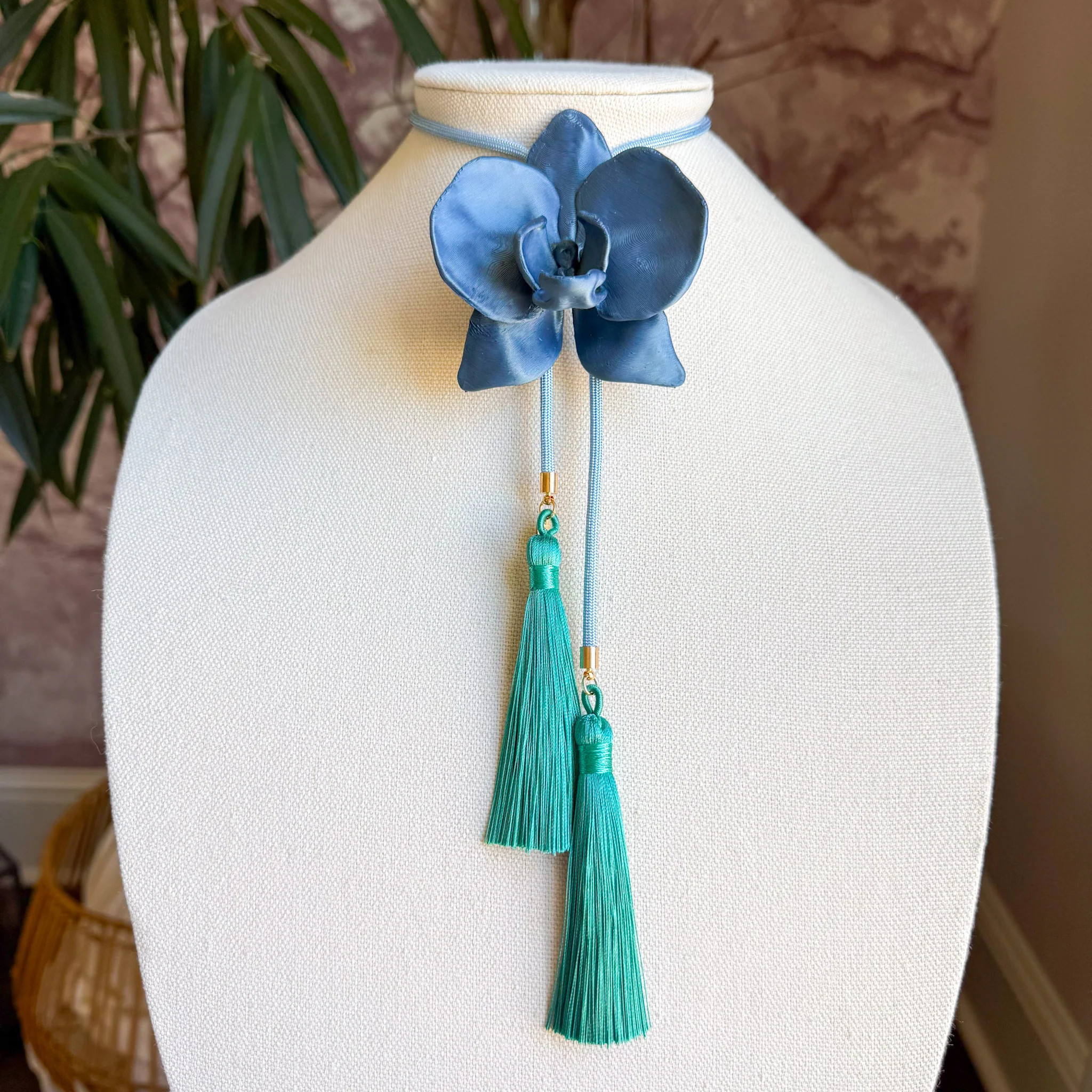Orchid Bolo Storm Blue with Baby Blue & Peacock Blue | Rahya Jewelry Design