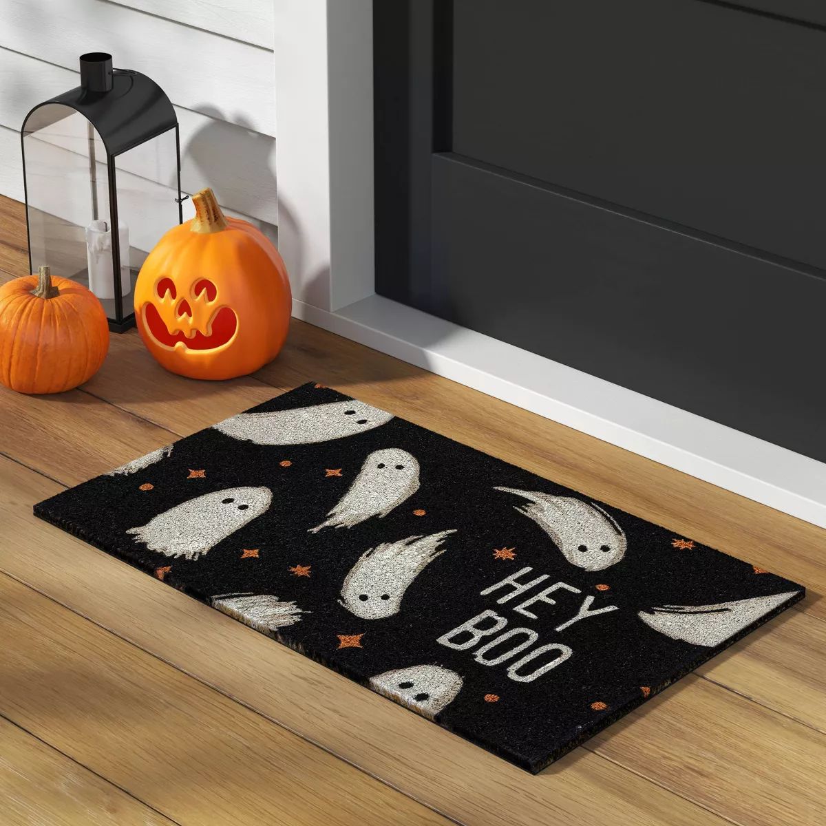 1'6"x2'6" Halloween 'Hey Boo' Coir Doormat Black - Hyde & EEK! Boutique™ | Target