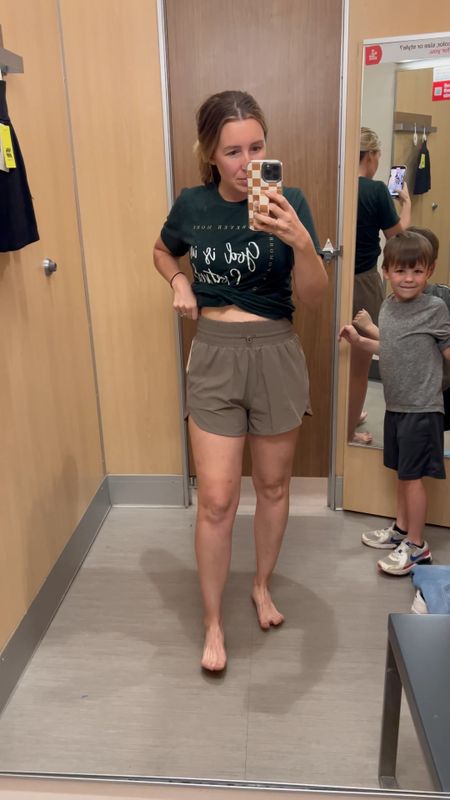 I got these athletic shorts in black last year and they have them in a taupe color this year! My most worn shorts. 👏🏼 High waisted and don’t show your booty. 

athletic shorts, Target, athleisure 

#LTKfit
