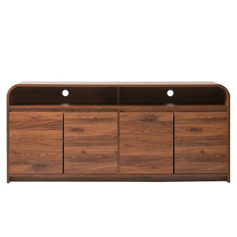 Better Homes & Gardens Juliet Curved TV Stand for TVs up to 75", Walnut Finish | Walmart (US)