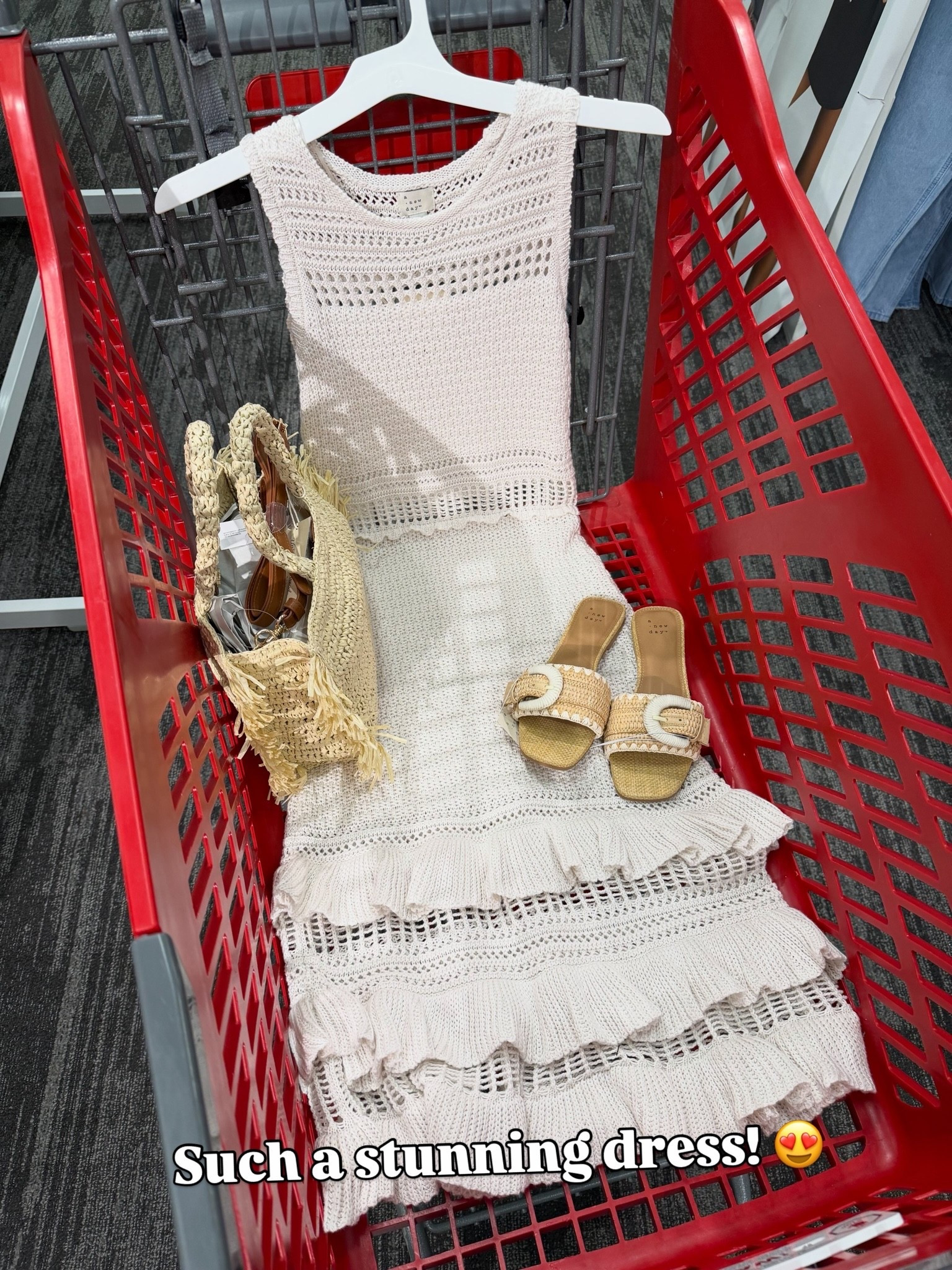 Target summer outfit idea with this designer looking crochet ruffle dress #targetfashion