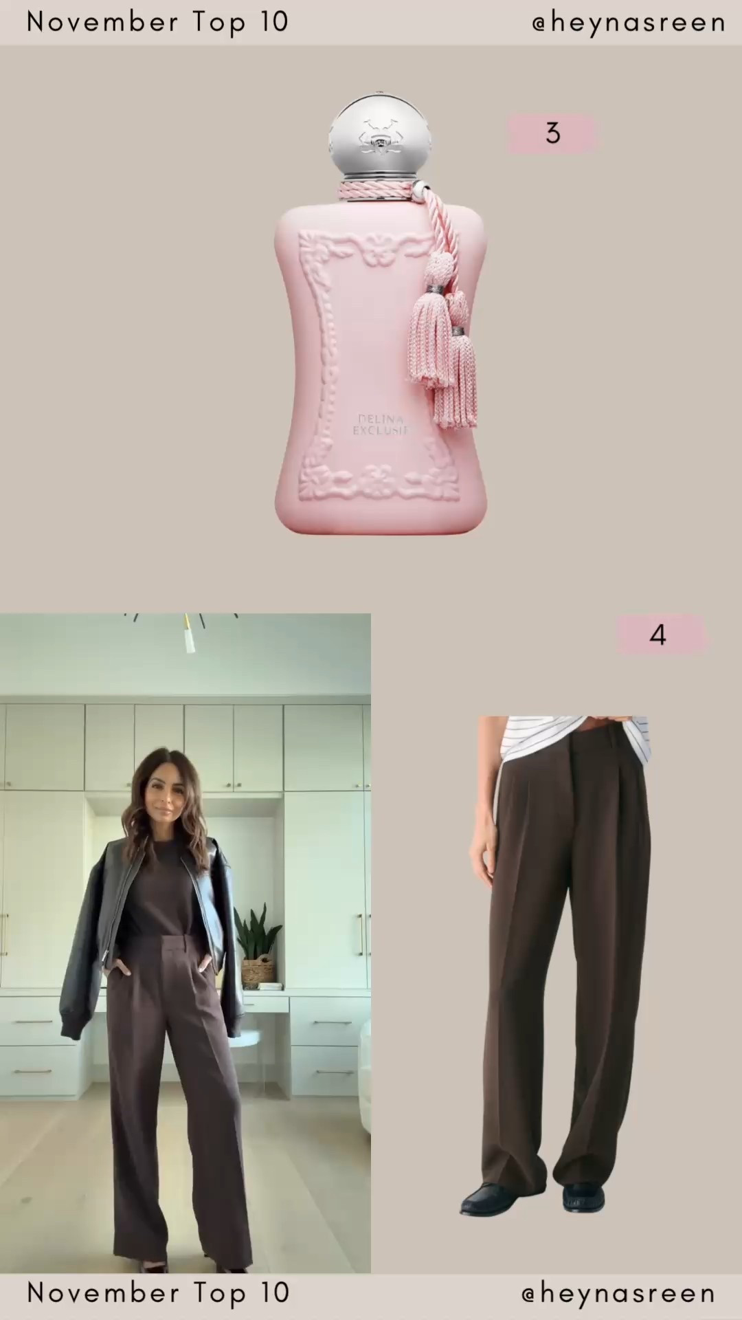 November Top 10:
#3: Marly Delina perfume has been a consistent top seller for me
#4: Aritzia effortless pants  my all time favorite trouser pants - I have 0 short length for reference) 
