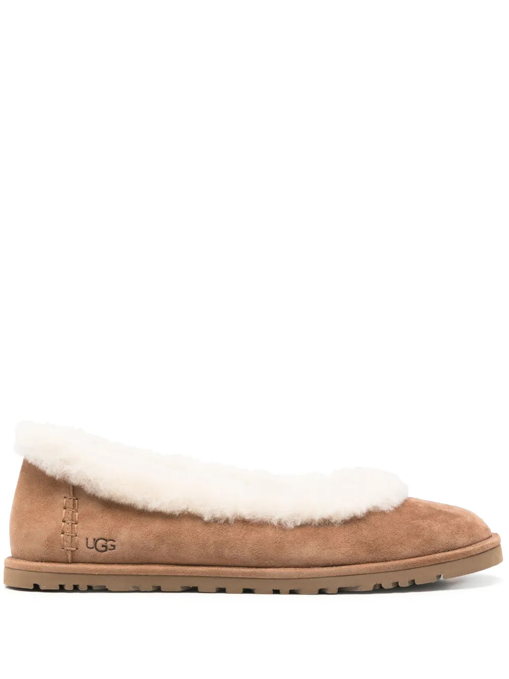 UGG Fur Trim Flat Shoes | Brown | FARFETCH | Farfetch Global