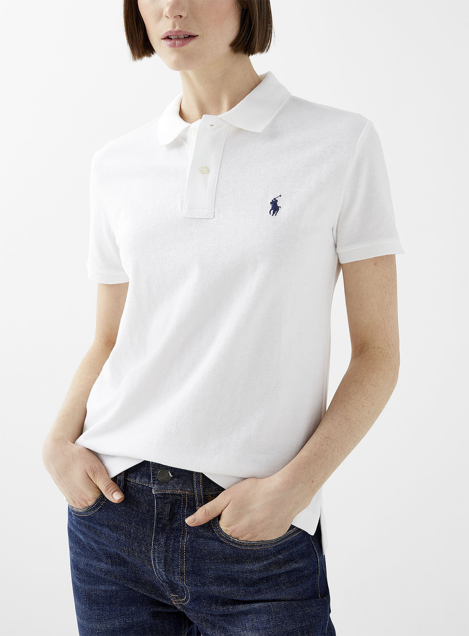 Polo Ralph Lauren - Signature crest polo shirt (Women, White, MEDIUM) | Simons
