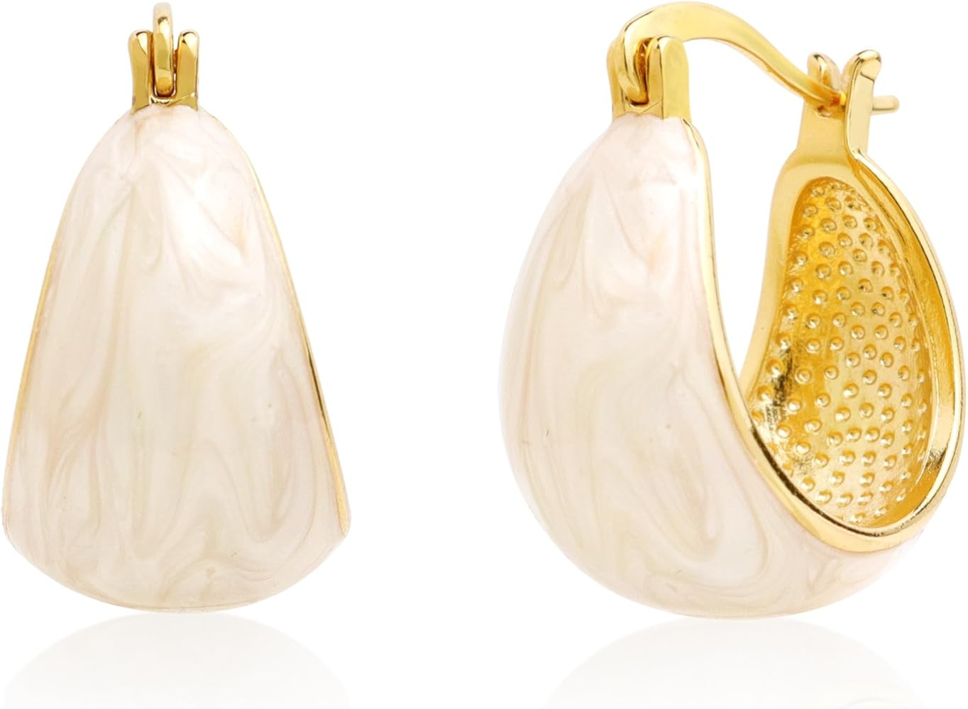 Sonateomber Thick Chunky Huggie Hoop Earrings for Women – Statement Vintage Gold Pated Cubic Zi... | Amazon (US)