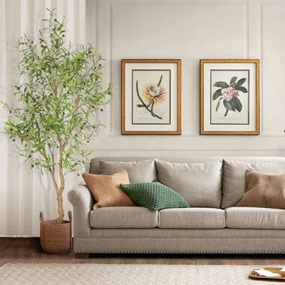7Ft Faux Olive Tree - Fake Potted Olive Silk Tree With Planter Natural Olive Branches And Realistic Leaves Artificial Tree For Home House Office Decor | Wayfair North America