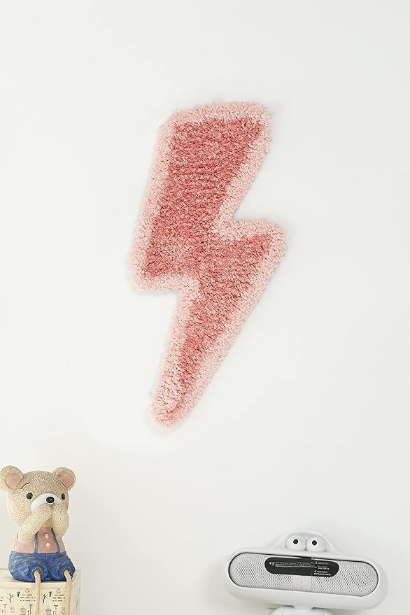 Ohocut Pink Flash Tufted Wall Decor, Cute Aestehtic Preppy Kawaii Wall Decor for Bedroom, Living ... | Amazon (US)