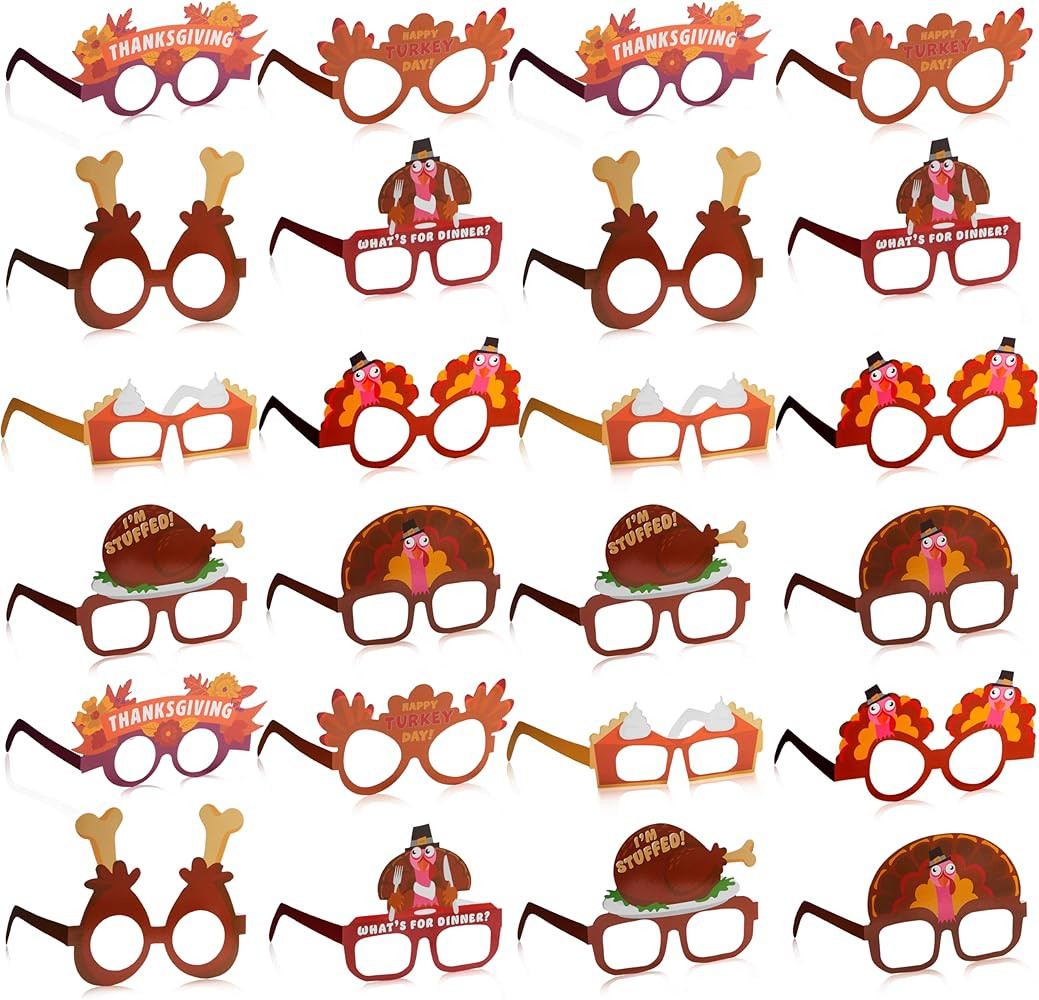JOYIN Thanksgiving Turkey Eyeglasses, Turkey Eyewear Photo Props for Kids Party and Accessories (... | Amazon (US)