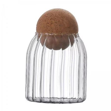 Clear Glass Storage Bottle jars with Cork Lid Tank for Nut Food Candy Cereal | Walmart (US)