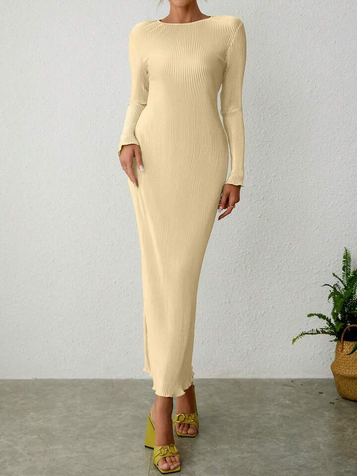 • Elegant • Plain • Rib-Knit | SHEIN