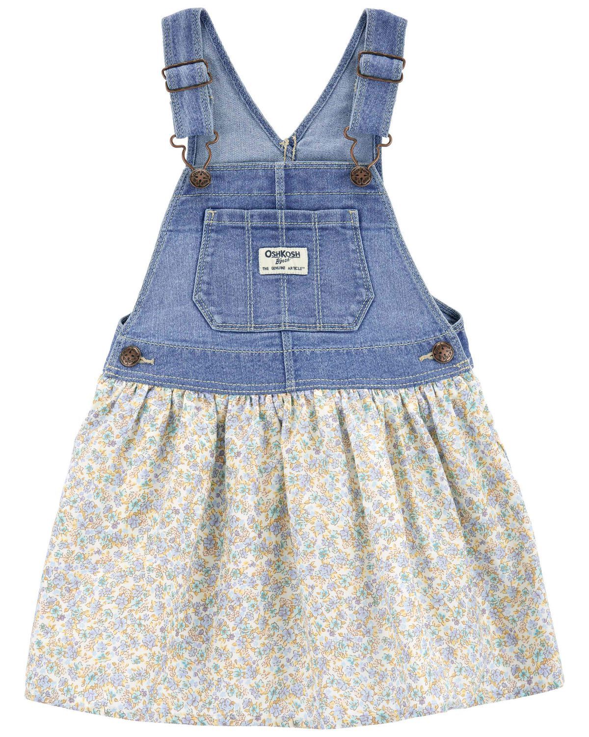 Toddler Floral Print Denim Jumper Dress | Carter's