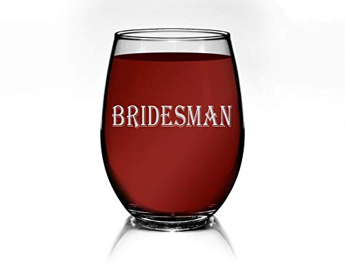 Bridesman Glass Male Bridesmaid Glasses Stemless Wine Gift for Brides Man Wedding Party Glasses | Amazon (US)