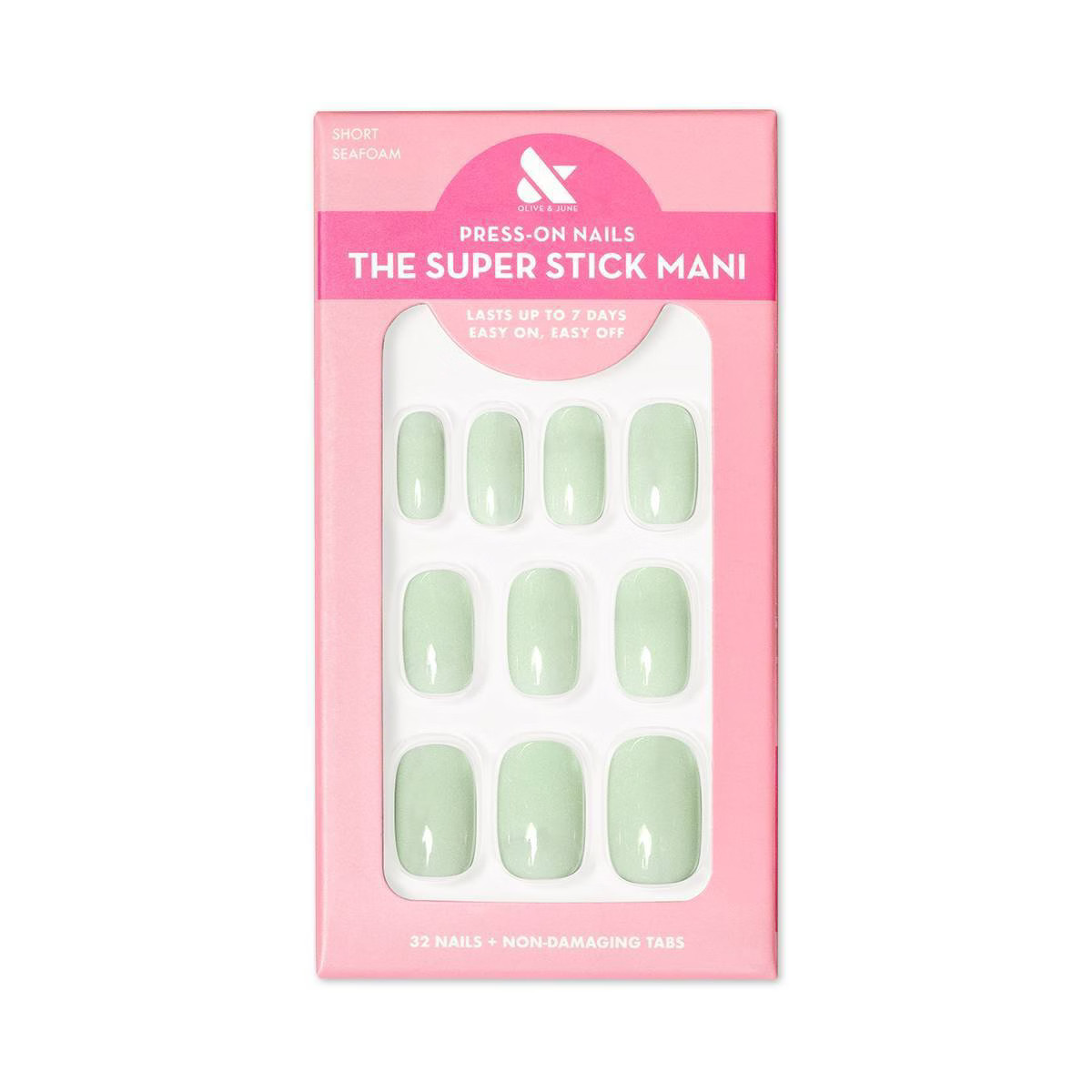 Olive & June Fake Nails - S Squoval - Seafoam - 32ct | Target