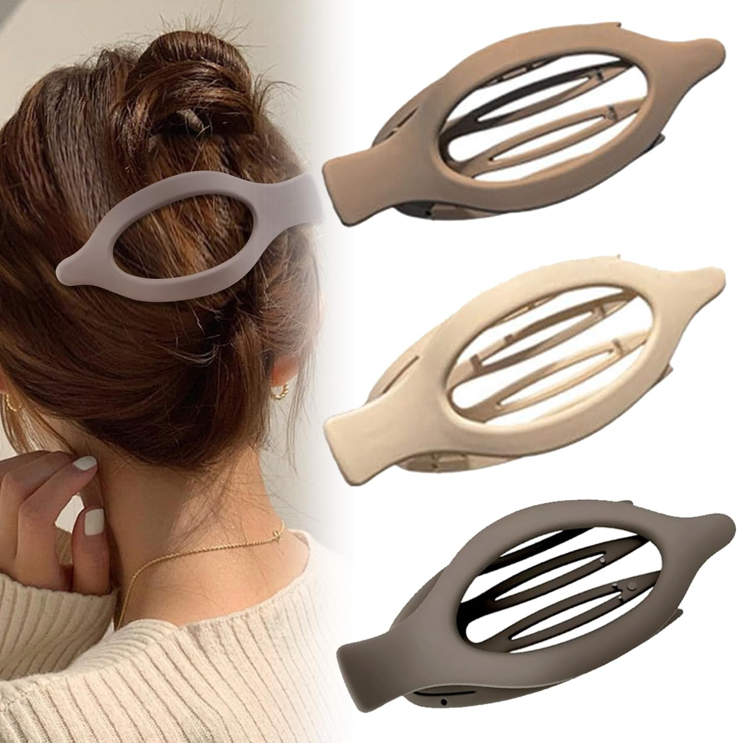 Flat Hair Clips for Women, Flat Claw Clips & Duckbill Hair Clips for Thick or Thin Hair, No-Slip ... | Amazon (US)