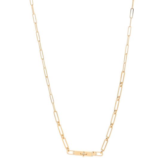 18K Yellow Gold Diamond PM Kelly Chaine Double Tour Necklace | FASHIONPHILE (US)