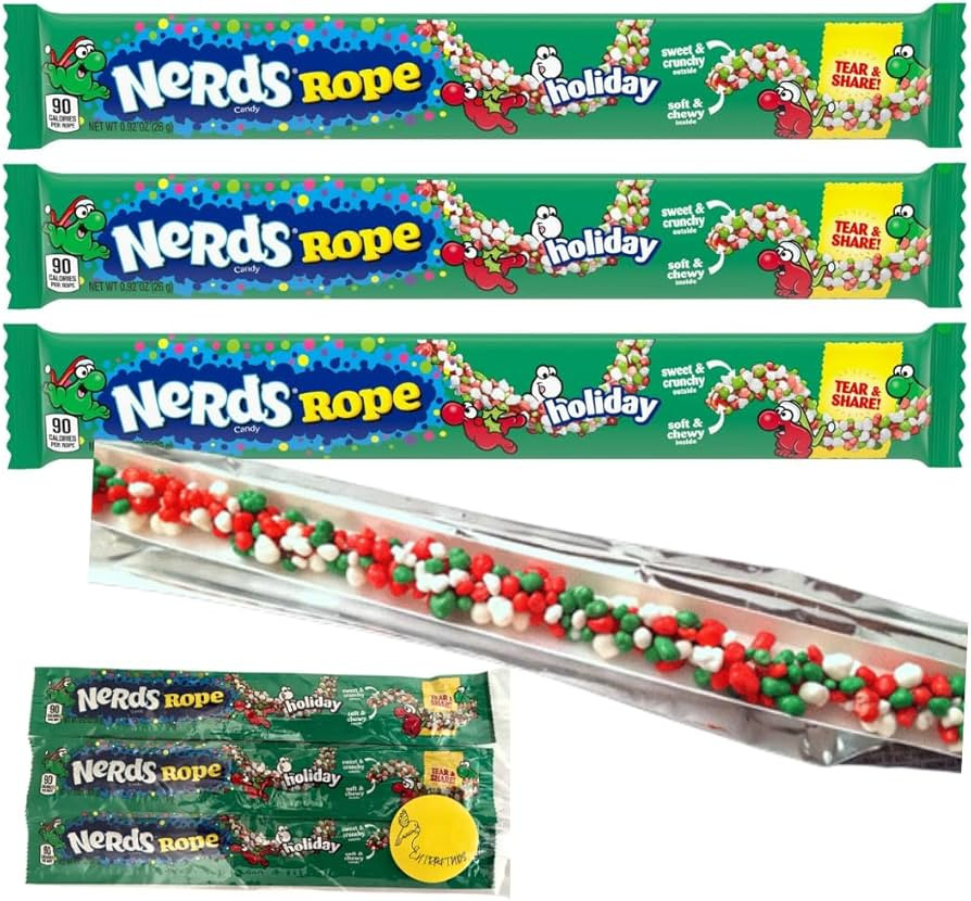 Special Edition Nerds Rope Holiday Candy | Single Serving, Indivisually Wrapped | Candy For Chris... | Amazon (US)